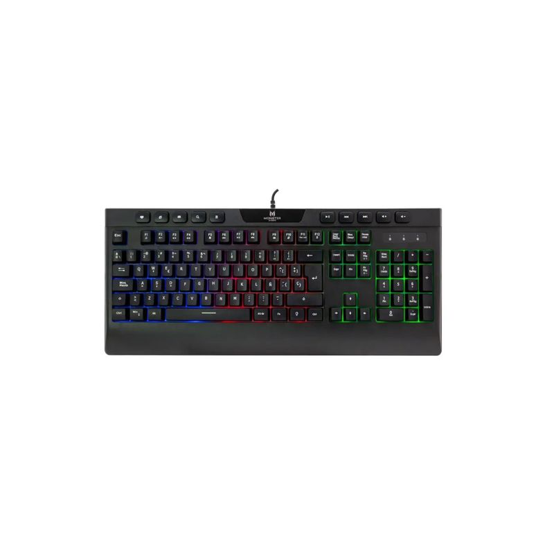 MONSTER - Teclado Gamer Membrana Monster Inception RGB Anti-Ghosting MONSTER