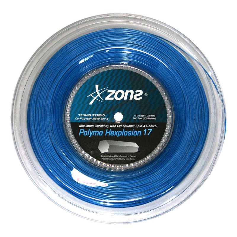 ZONS - Rollo Cuerda Tenis Zons Polymo Hexplosion 1.23 Azul Oscuro