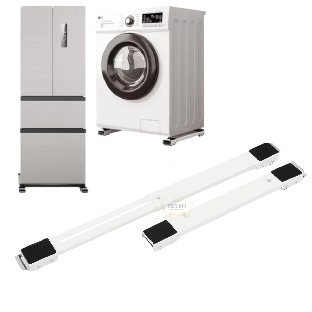 GENERICO - Base Ajustable Multiuso Ruedas Cocina Lavadora Refrigerador