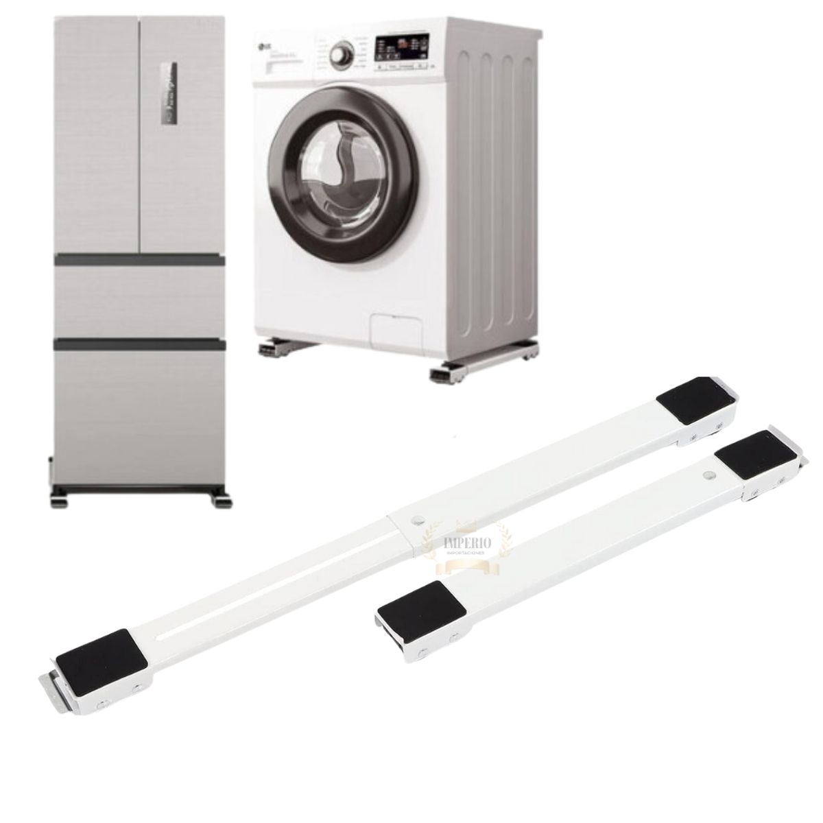 GENERICO - Base Ajustable Multiuso Ruedas Cocina Lavadora Refrigerador