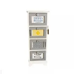 GENERICO - Mueble Gabinete 4 Cajones Color Gris - S8033A