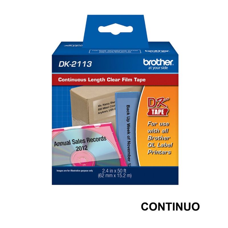 BROTHER - Rollo Brother Dk2113 Continuo Transparente 62mm X 15.24m