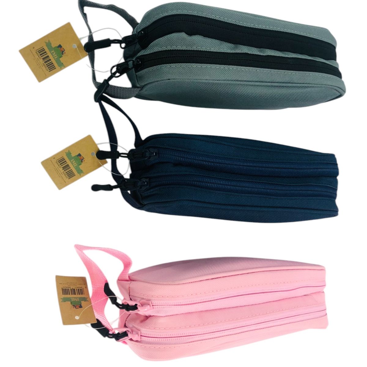 GENERICO - Estuches Escolar Tela Doble Cierre Azul Marino