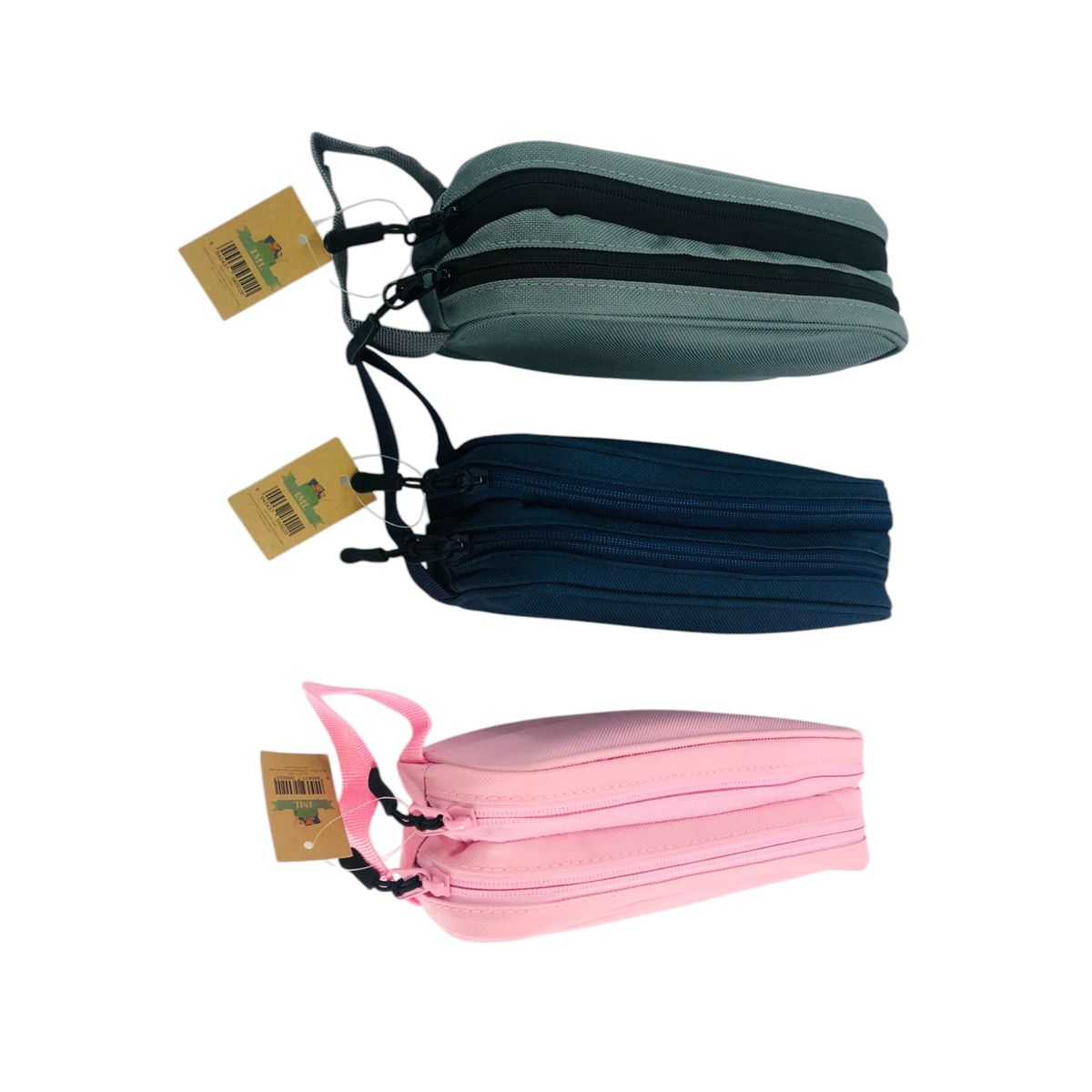 GENERICO - Estuches Escolar Tela Doble Cierre Rosado