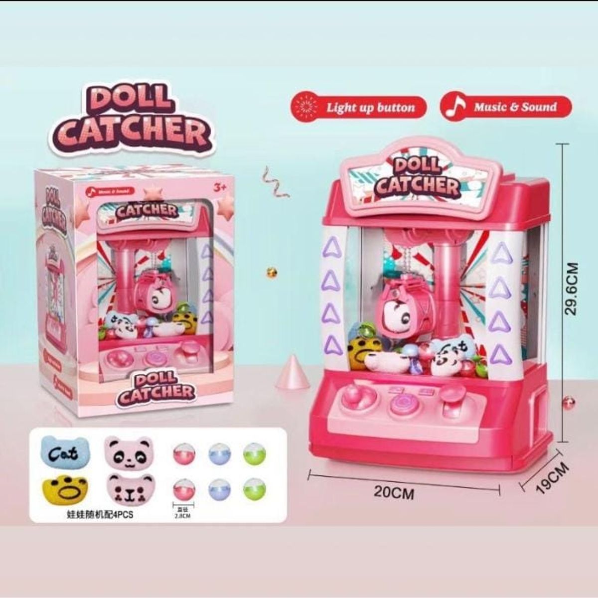 GENERICO - MAQUINAS ATRAPA PELUCHE PEQUEÑAS PARA LOS NIÑOS Y NIÑAS ROSA