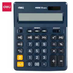 DELI - Calculadora de 12 dígitos energía dual 202x158x31mm negro