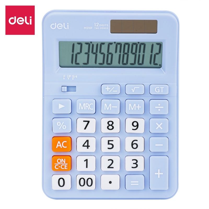 DELI - Calculadora de 12 dígitos con energía dual 152x108x30mm