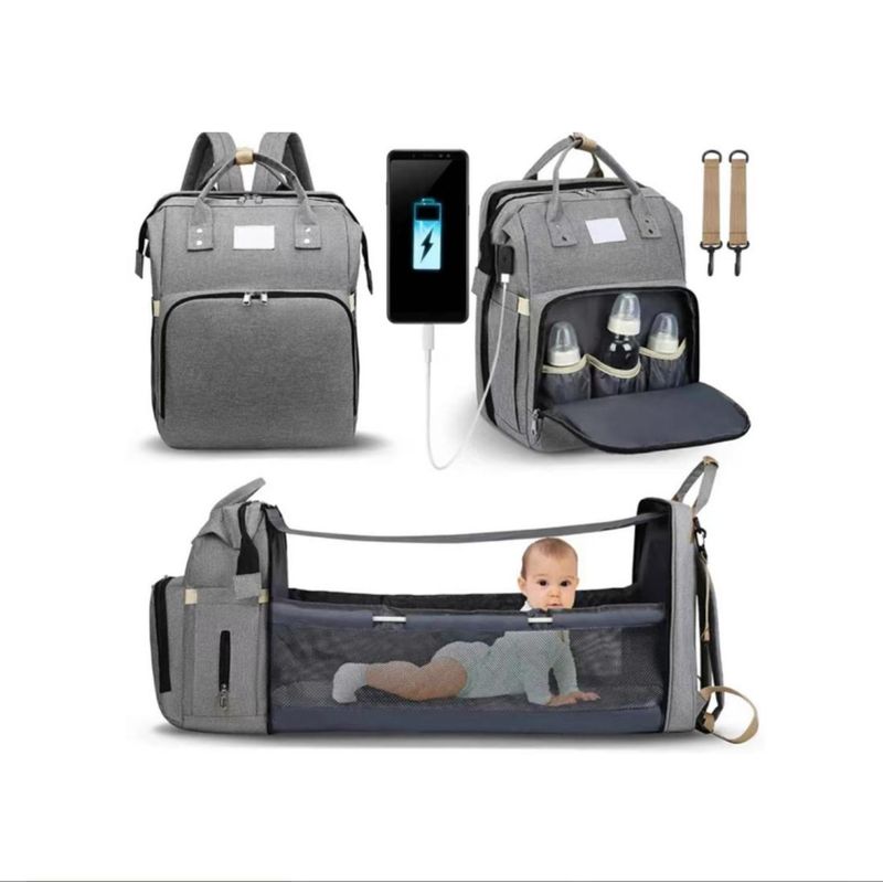 ACTUAL - Mochila Maternal 3 en 1 Cuna Mudador Pañalera Impermeable