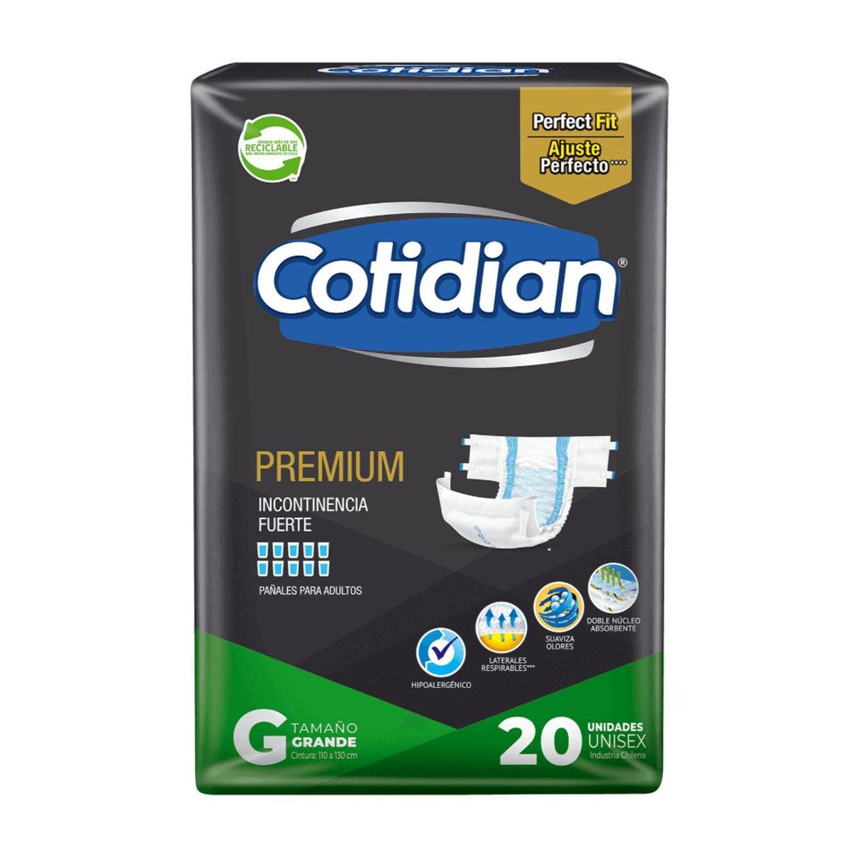 COTIDIAN - Pañal Adulto Cotidian Premium 20 Unid G