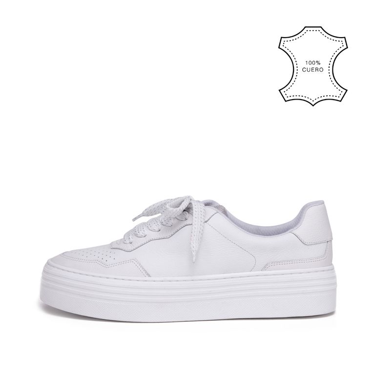 Zapatilla gabriela cuero blanco