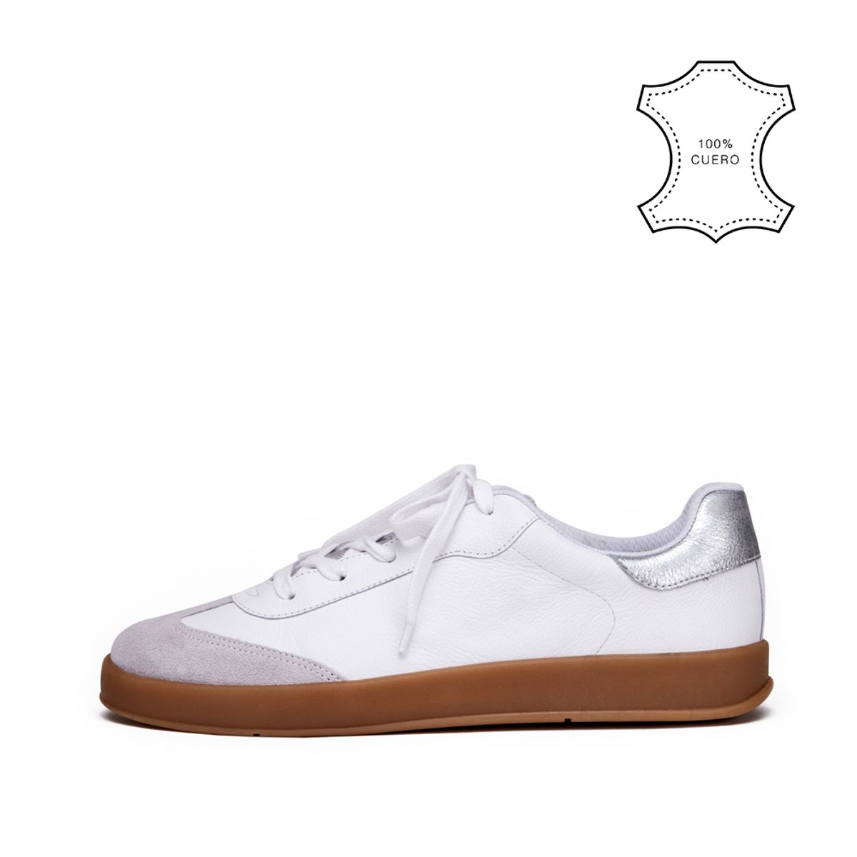 AMPHORA - Zapatilla raquel cuero blanco