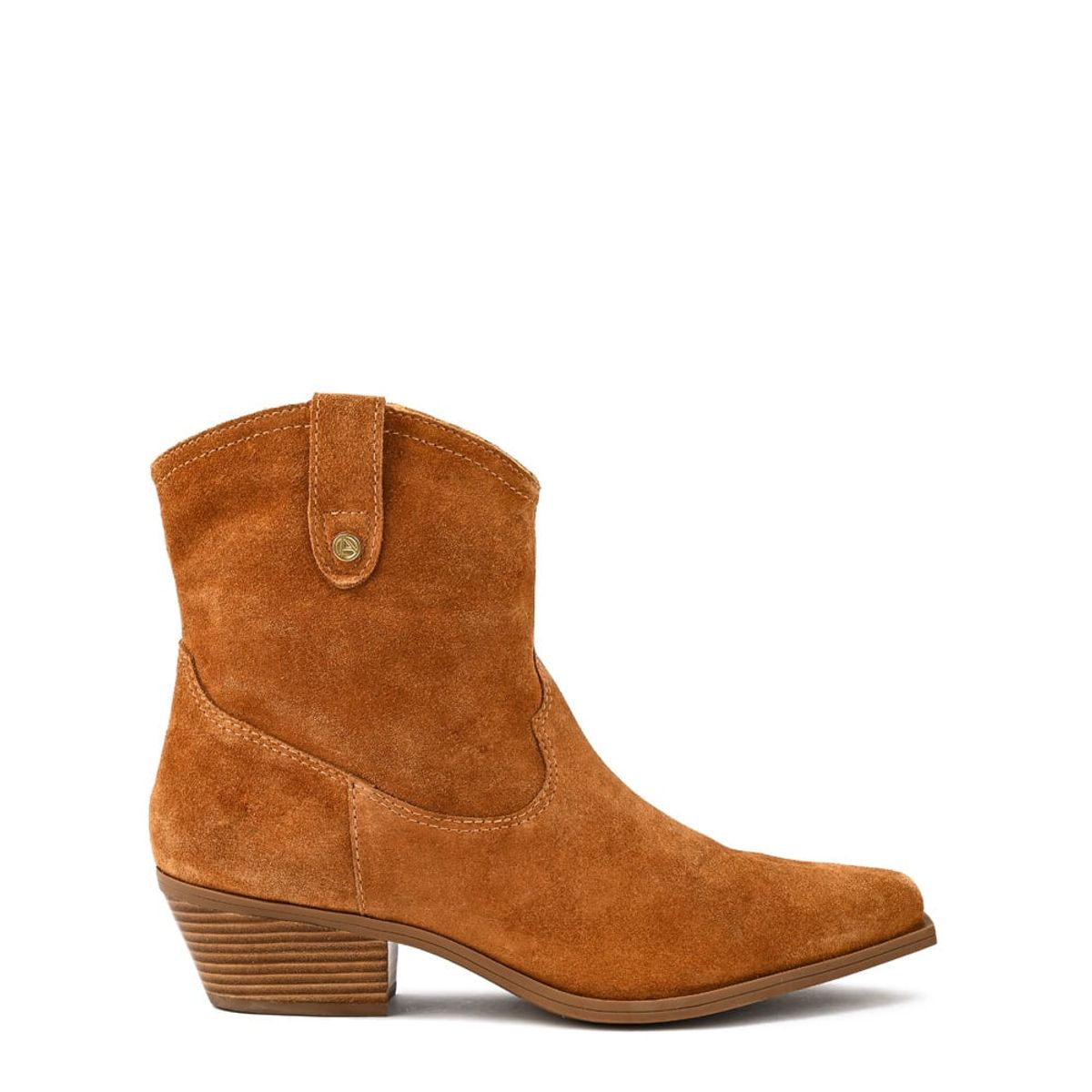 AMPHORA - Botin taco nara cuero beige oscuro