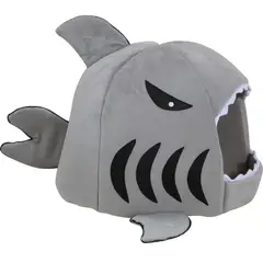 ELEONOR - Casa tipo Cama para Mascota Perros Y Gatos Forma De Tiburón - Gris - Estandar