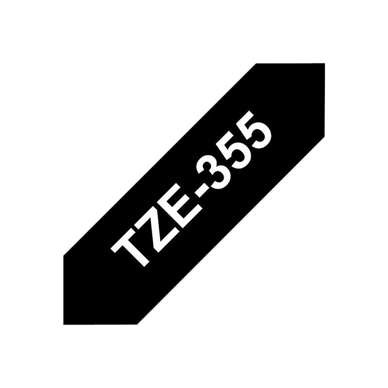 BROTHER - Cinta Brother Tze355 Blanco Sobre Negro 24mm X 8mts