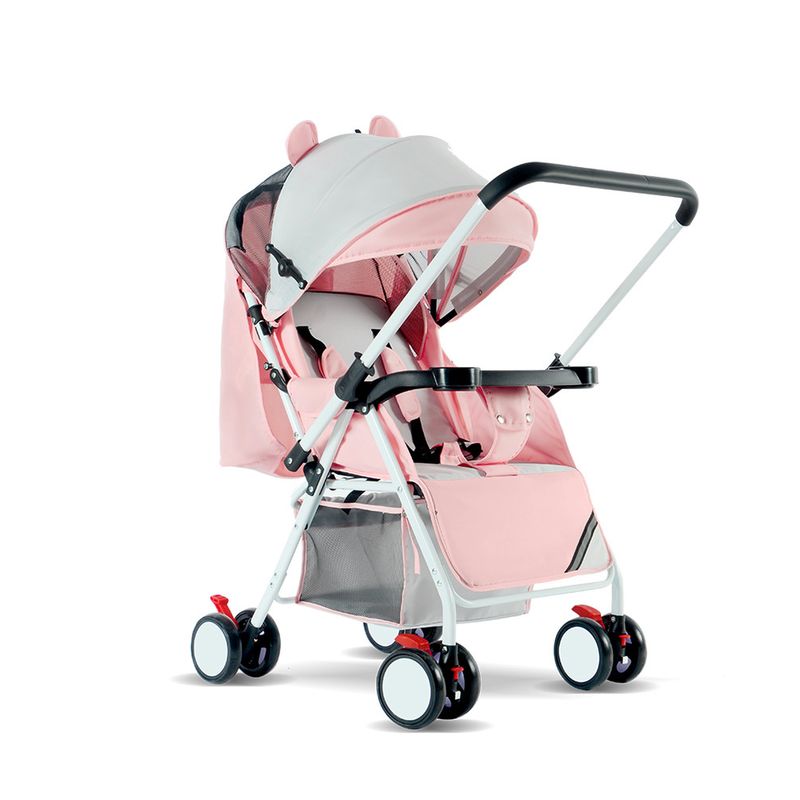 ELEONOR - Coche De Bebé Paraguas Plegable Diseño De Orejitas - Rosa