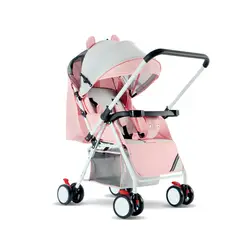 ELEONOR - Coche De Bebé Paraguas Plegable Diseño De Orejitas - Rosa