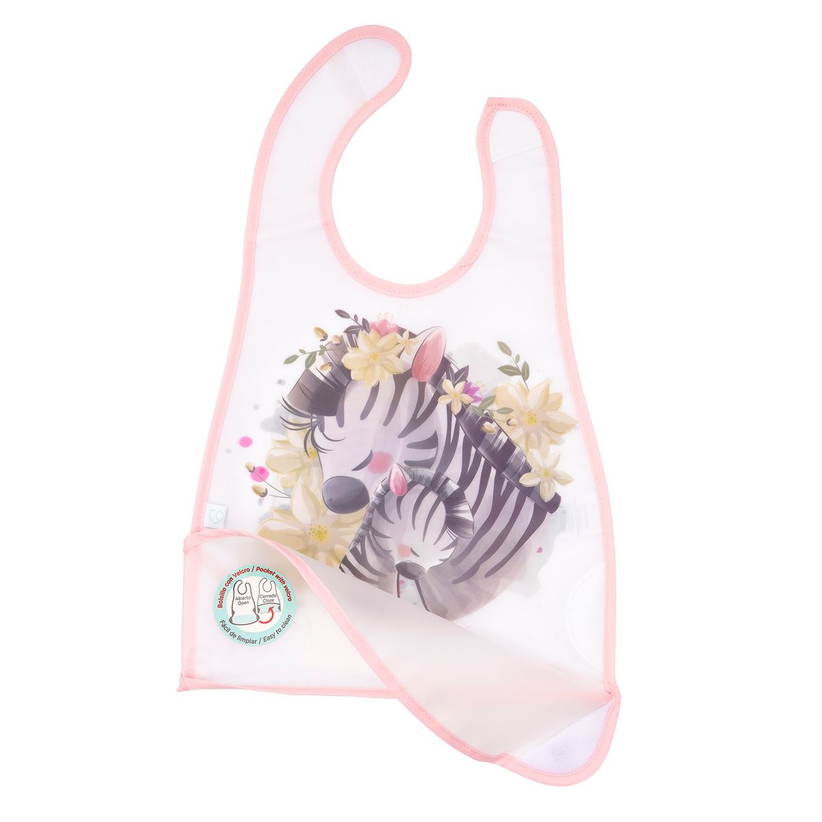 BAMBINO - Babero De Alimentacion Fucsia Cebra Niña