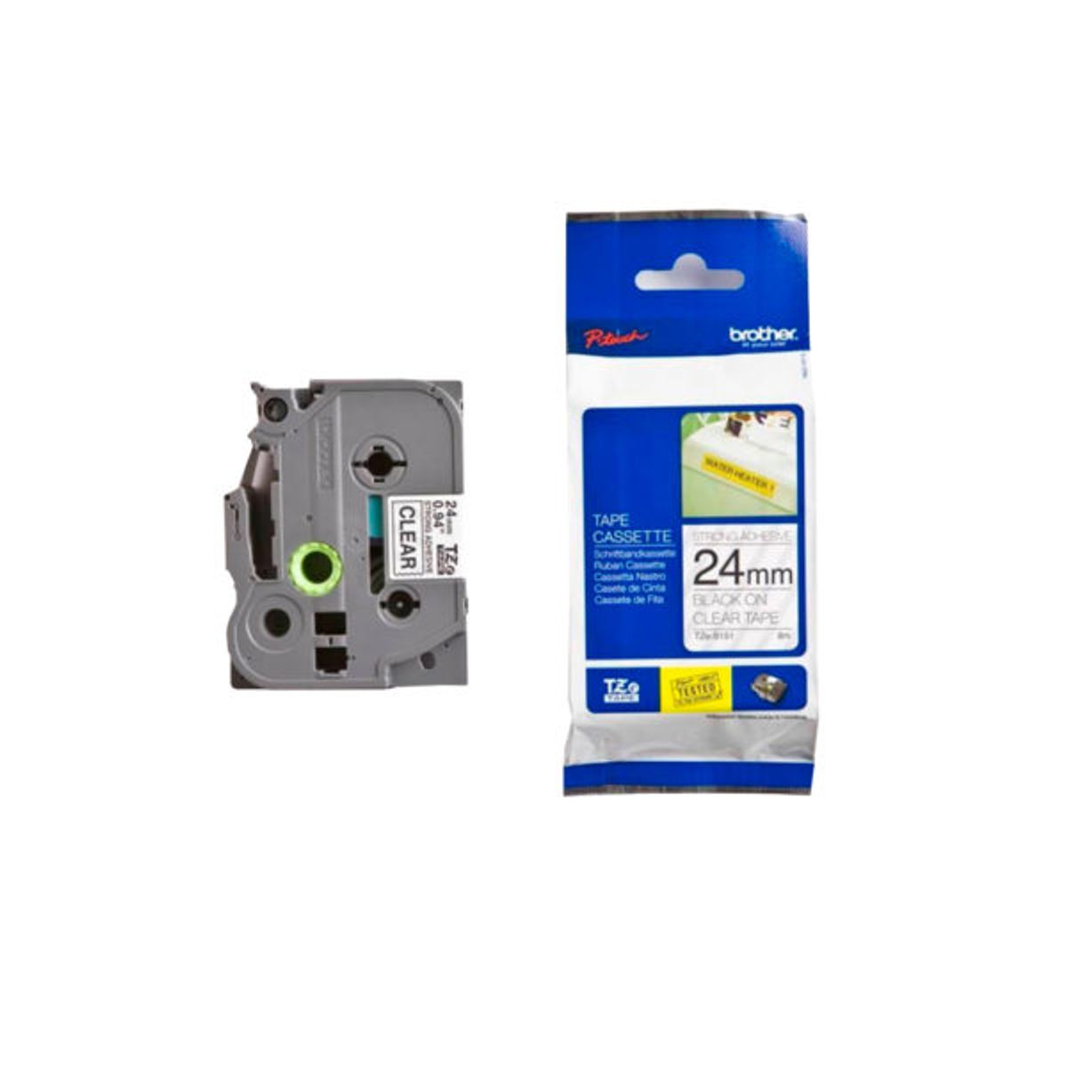 BROTHER - Cinta Brother  Negro Sobre Transparente 24mmx8mts Tzes151