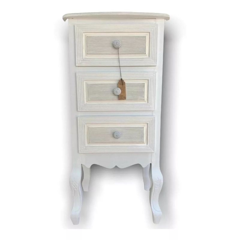 GENERICO - Mueble Velador Provenzal 3 Cajones - S4095