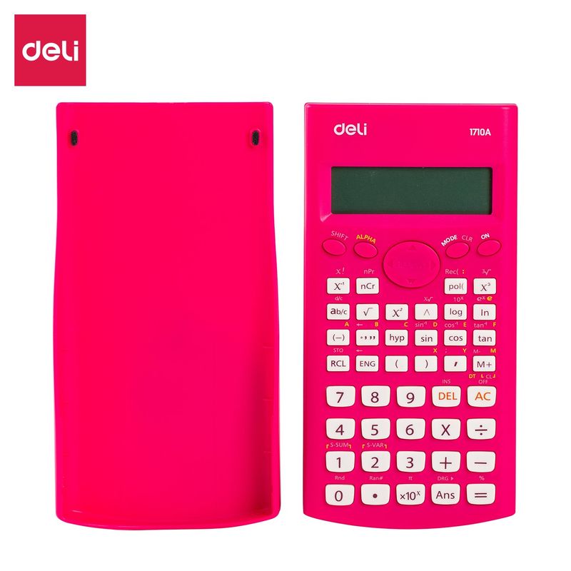 DELI - Calculadora científica de 240 funciones 165×88×23 mm rosado
