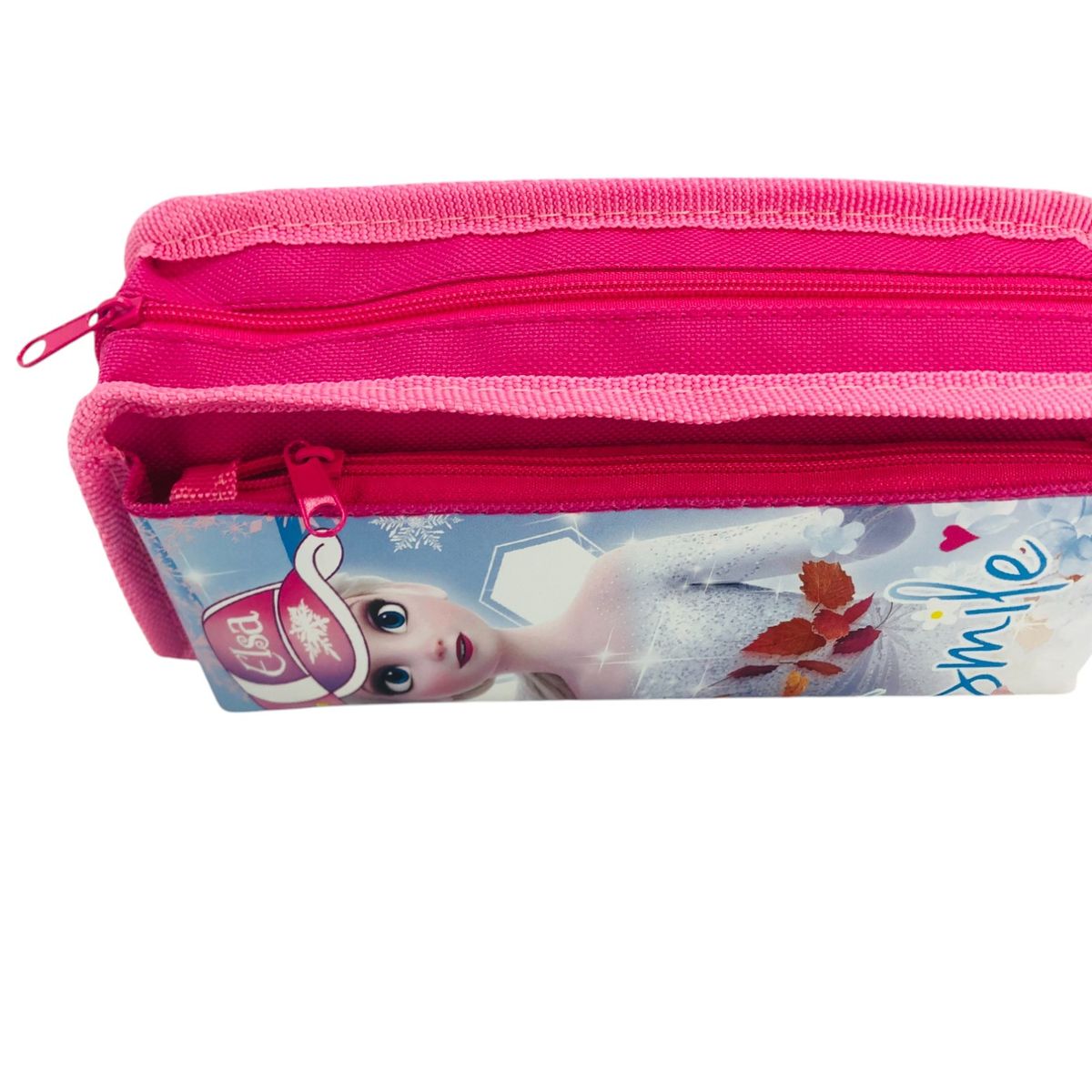 GENERICO - Estuche Escolar Princesa Hielo Doble Cierre Fucsia