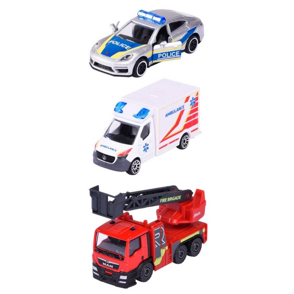 MAJORETTE - Vehículos Majorette set colección 3 autos emergencia