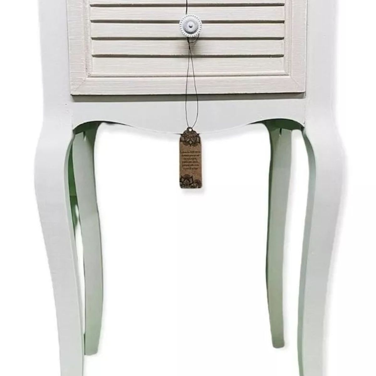 GENERICO - Velador Vintage Crema Y Blanco 1 Cajón - S4024