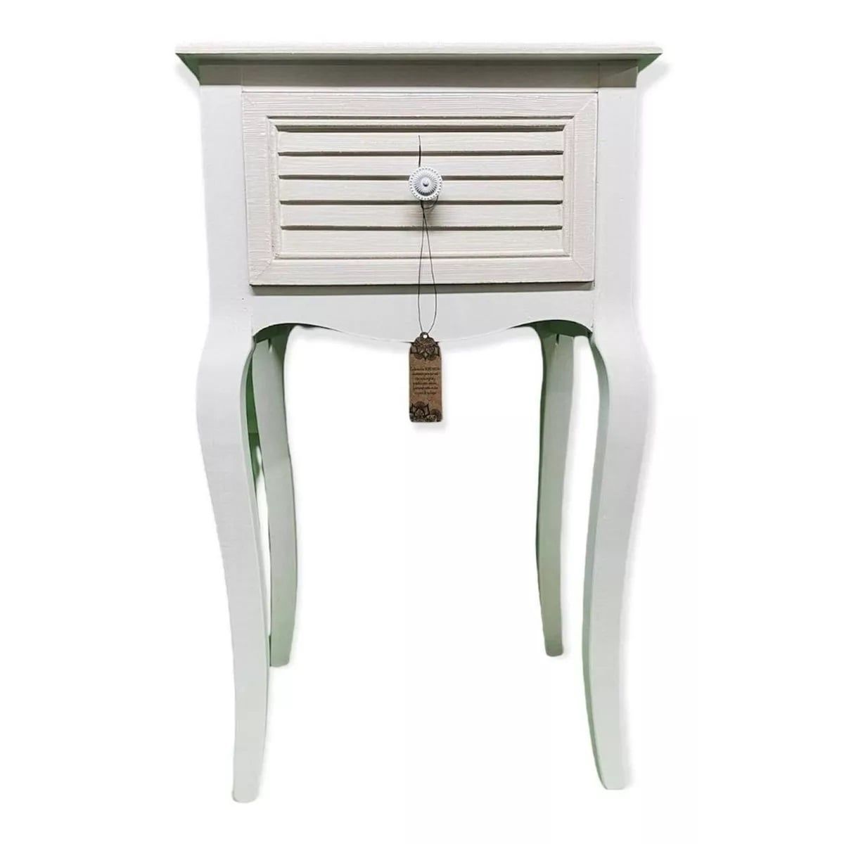 GENERICO - Velador Vintage Crema Y Blanco 1 Cajón - S4024