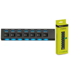 TECNOLAB - Hub Usb 7 Puertos Con Interruptores Independientes - SC