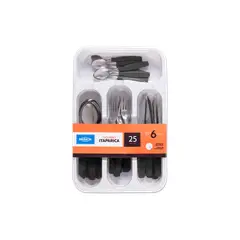 BRINOX - Juego de Cubiertos 25 Piezas Itaparica Negro