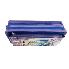 GENERICO - Estuche Escolar Princesa Hielo Doble Cierre Azul Oscuro