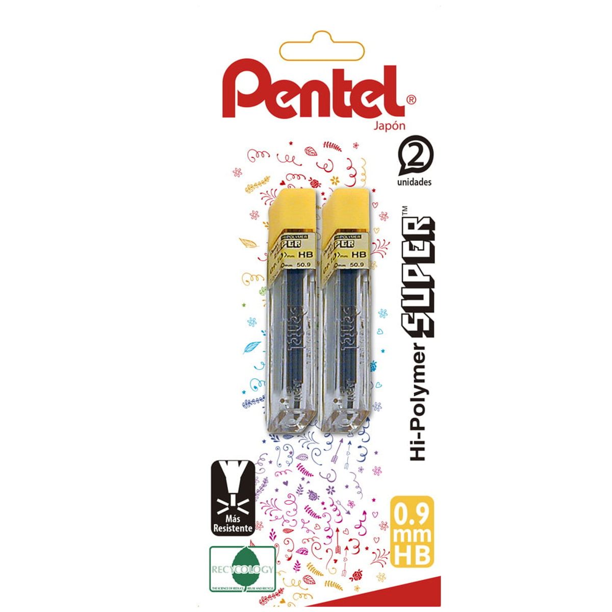 PENTEL - Set 2 Tubos Minas 09mm HB Pentel