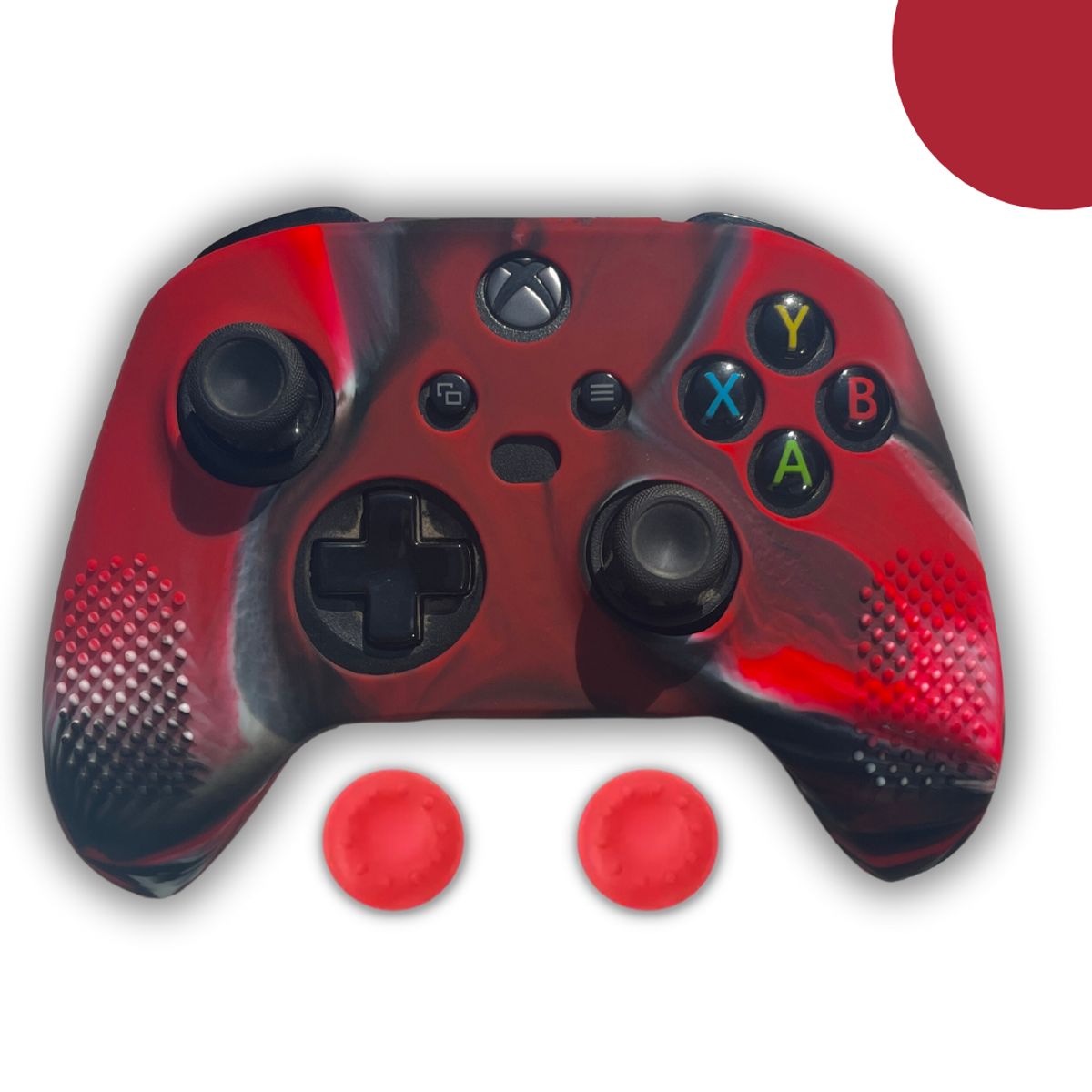 GENERICO - Fundas Protectoras Mando Control Xbox S-X Grips - Camo Rojo