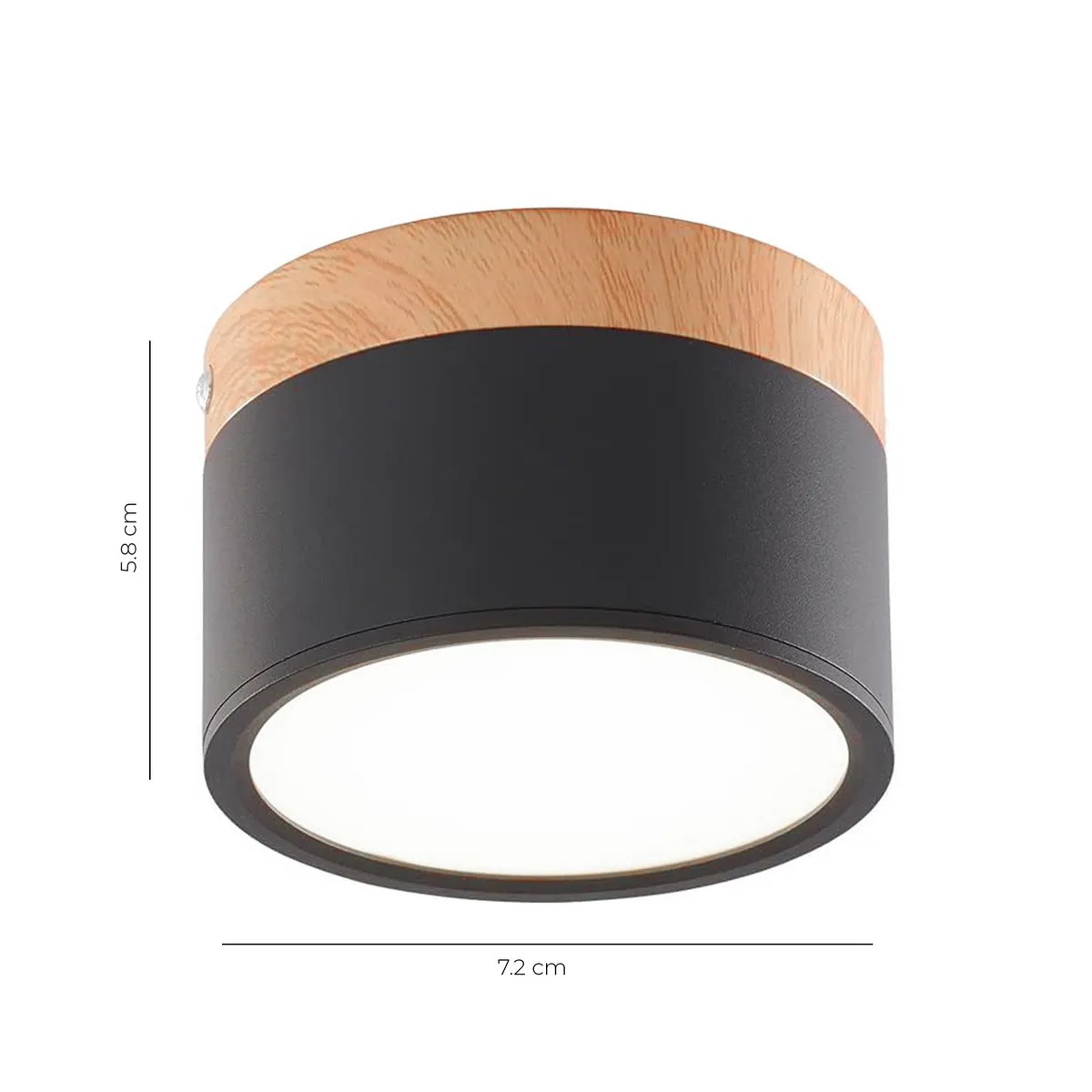 AVC Y VELL MAX - Panel LED Deco Sobrepuesto Madera 7W Negro Neutro