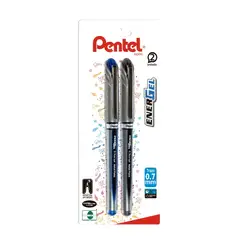 PENTEL - Set 2 Lápices Gel Tradicional Azul-negro 07mm