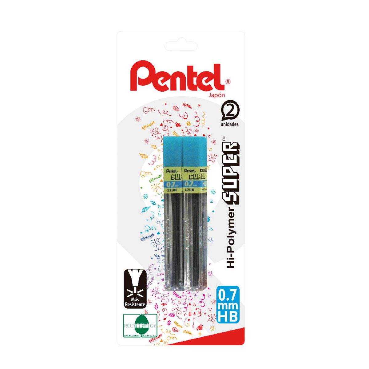 PENTEL - Set 2 Tubos Minas 07mm HB Pentel