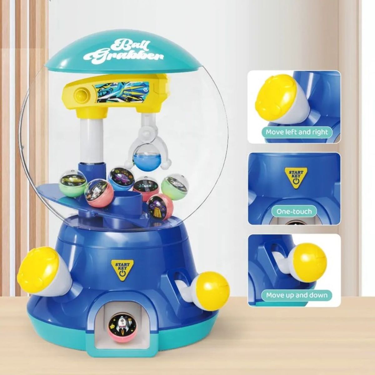 GENERICO - MAQUINAS EXPENDEDORA DE SORPRESAS AZUL DESAFIO DE AGARRE