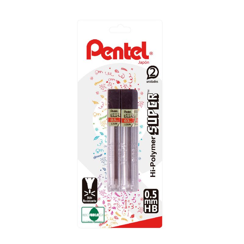 PENTEL - Set 2 Tubos Minas 05mm HB Pentel