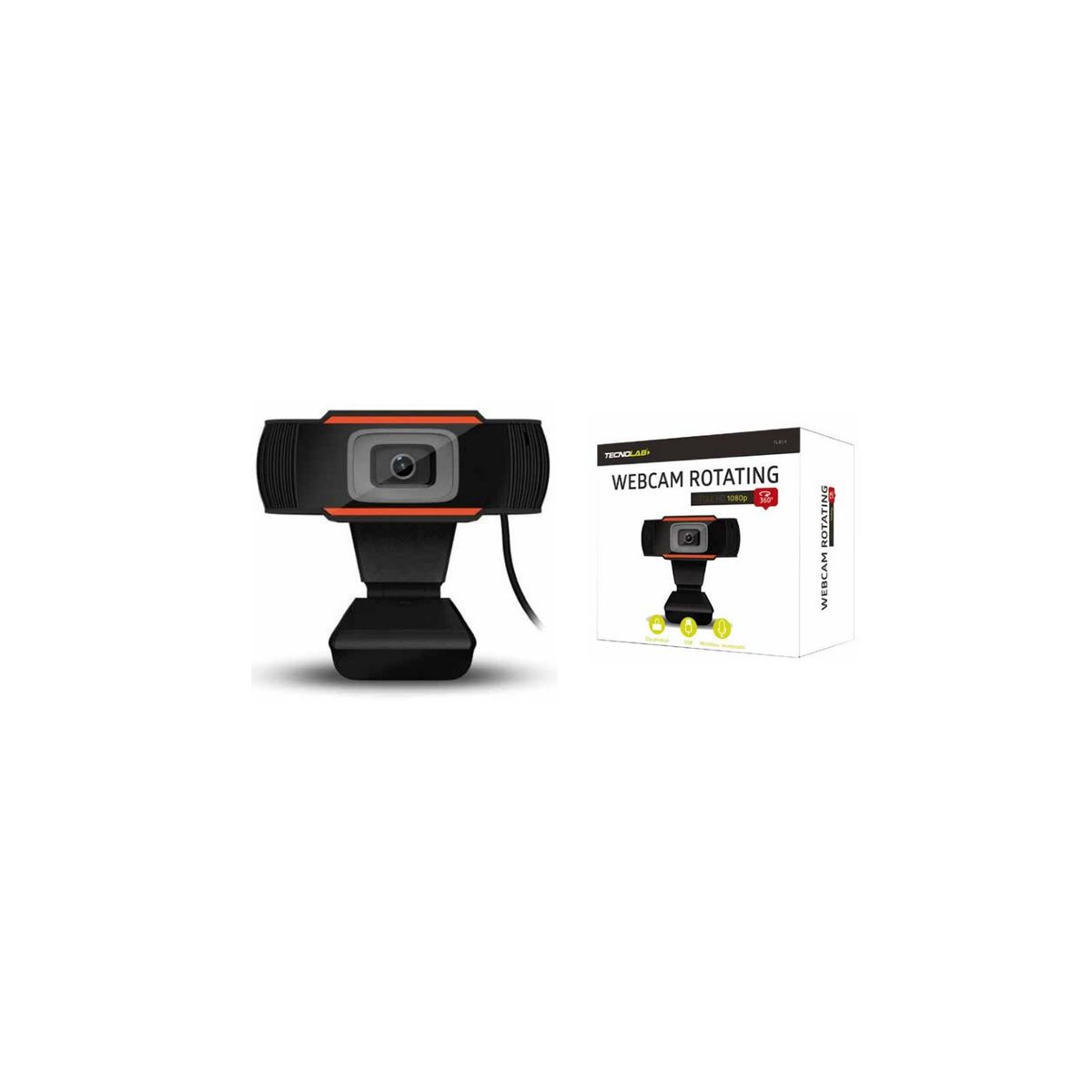 TECNOLAB - Cámara Web Full Hd 1080p Usb Con Micrófono - SC