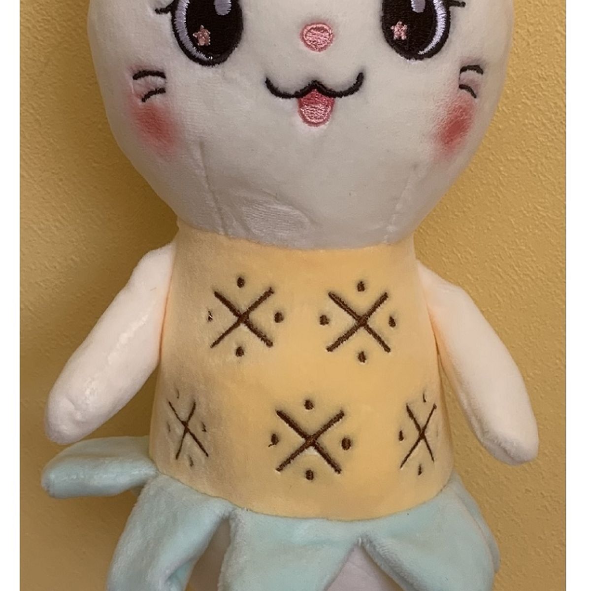 GENERICO - Peluche Gata Con Vestido Amarillo Kawaii De Felpa Suave 34cm
