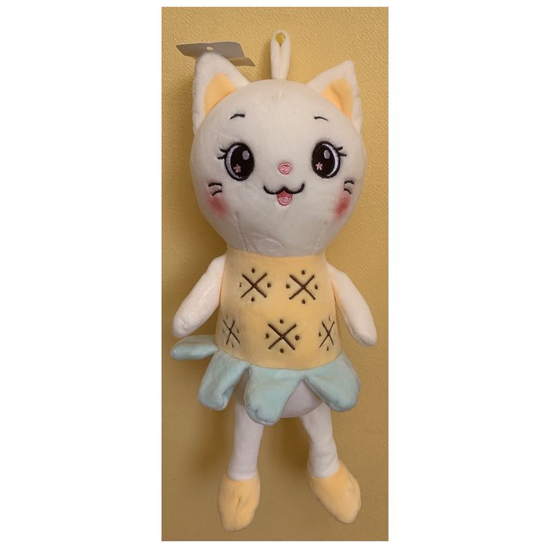 GENERICO - Peluche Gata Con Vestido Amarillo Kawaii De Felpa Suave 34cm