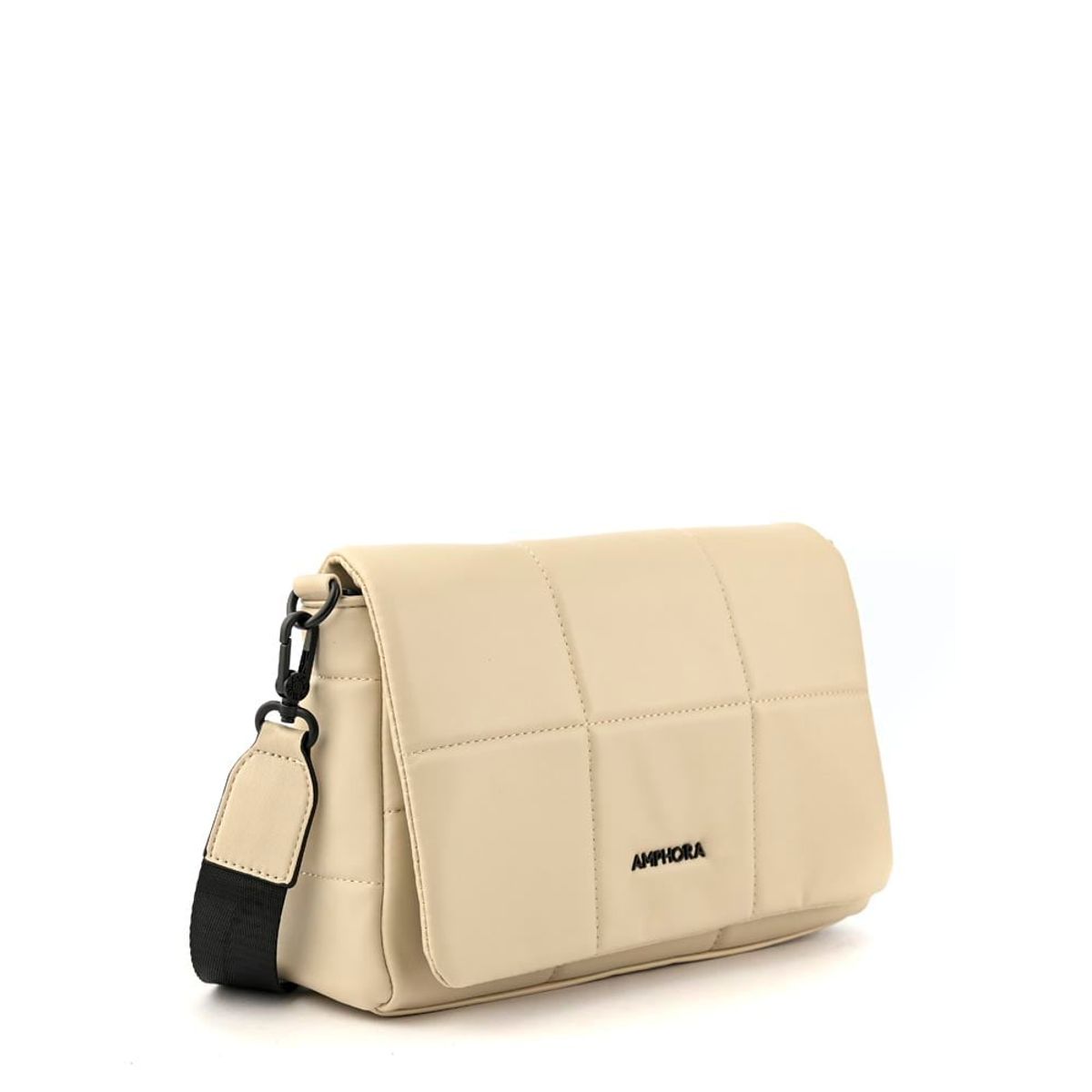 AMPHORA - Cartera Bandolera con tapa mediana mayra beige