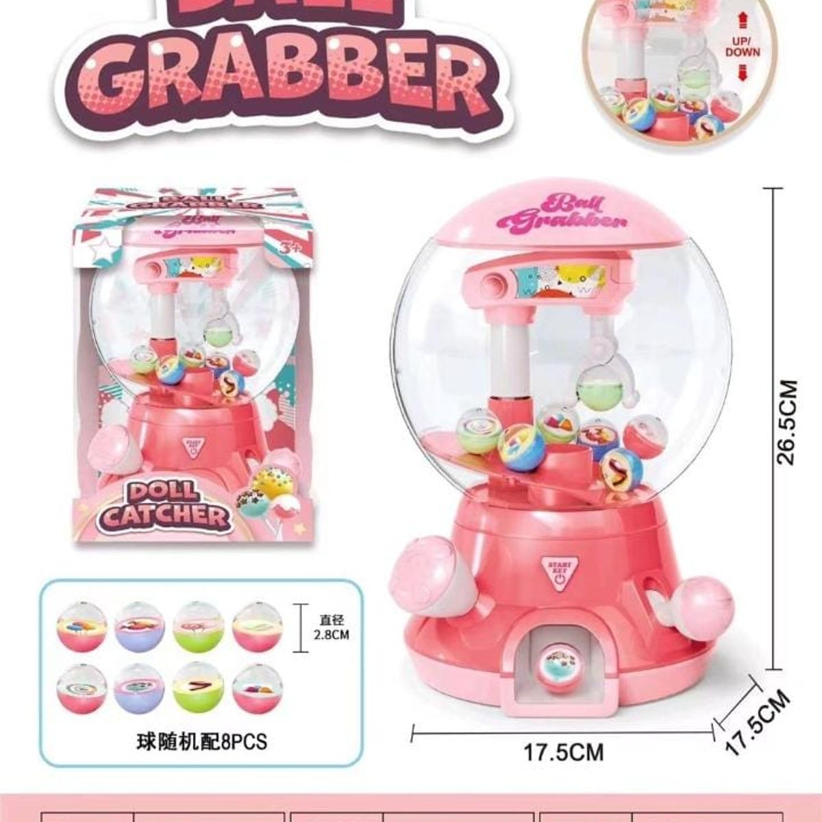 GENERICO - MAQUINAS EXPENDEDORA DE SORPRESAS ROSA DESAFIO DE AGARRE