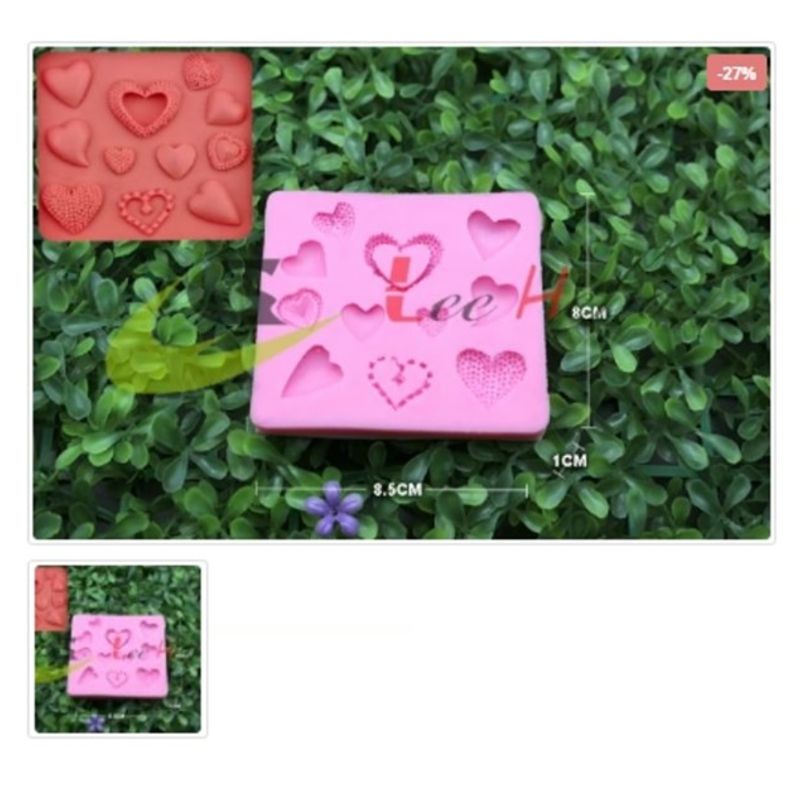 GENERICO - Molde Para Fondant Silicona Forma Mini Corazones