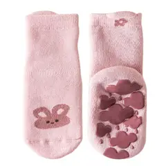 TU SAQUITO - Calcetines de bebé antideslizante, diseño Conejito Rosado