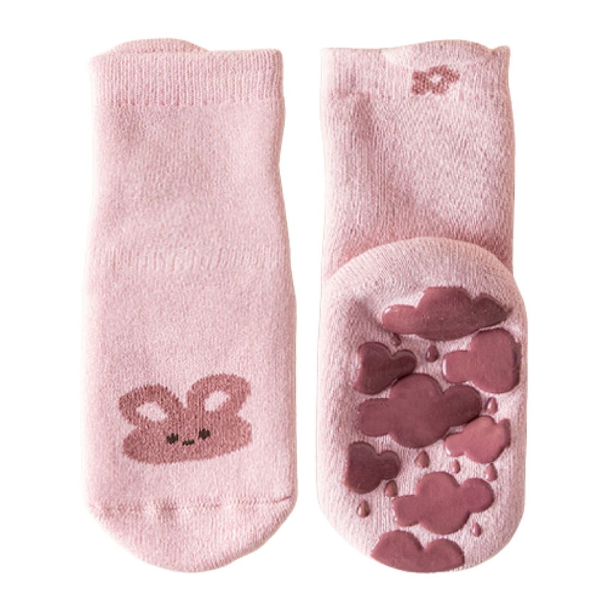 TU SAQUITO - Calcetines de bebé antideslizante, diseño Conejito Rosado