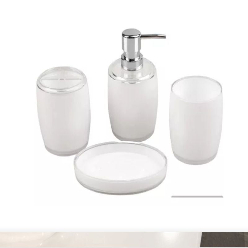 GENERICO - Set de accesorios de Baño 4 piezas Color blanco