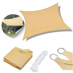 GENERICO - Toldo Vela Rectangular Sombra Para Terraza Jardín 5x4 Mts