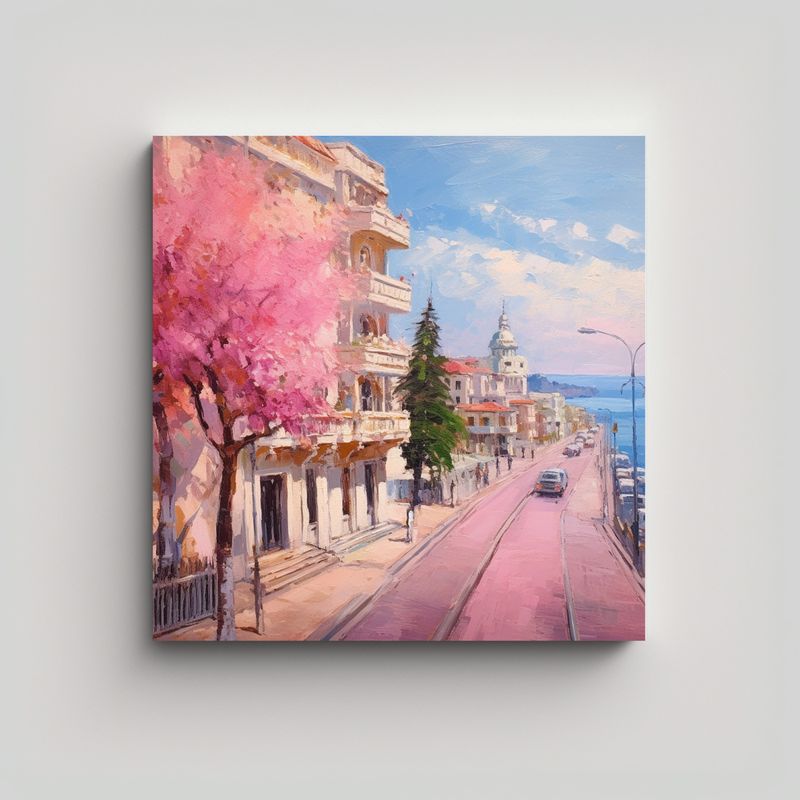 GENERICO - Pintura Al óleo Rosa De La Ciudad De Yalta: Obra 60x60 Cm