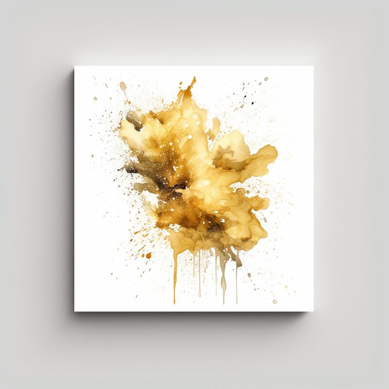GENERICO - Cuadro Composición Impactante Corvuscorax Dorado 60x60 Cm